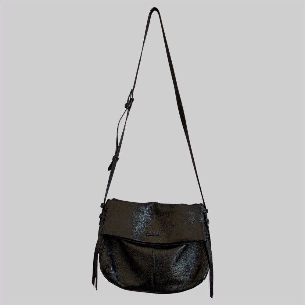 Aimee Kestenberg Black Leather Crossbody Bag w/black hardware.